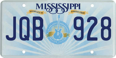 MS license plate JQB928