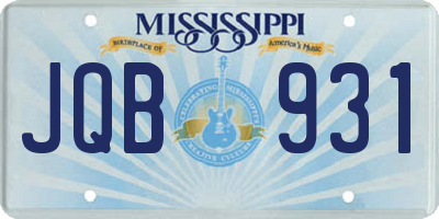 MS license plate JQB931