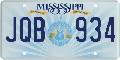 MS license plate JQB934