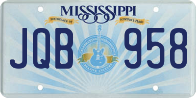 MS license plate JQB958