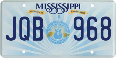 MS license plate JQB968