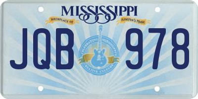 MS license plate JQB978