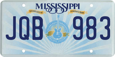 MS license plate JQB983