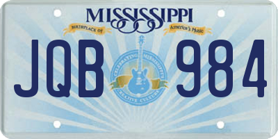 MS license plate JQB984