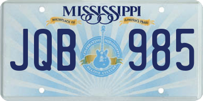MS license plate JQB985