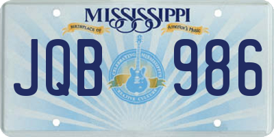 MS license plate JQB986