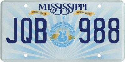 MS license plate JQB988