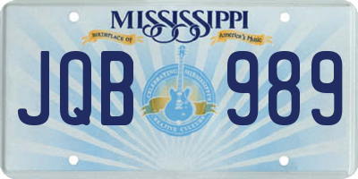 MS license plate JQB989