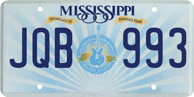 MS license plate JQB993
