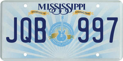 MS license plate JQB997