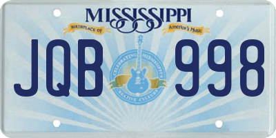 MS license plate JQB998
