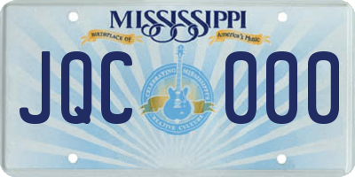 MS license plate JQC000