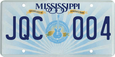 MS license plate JQC004