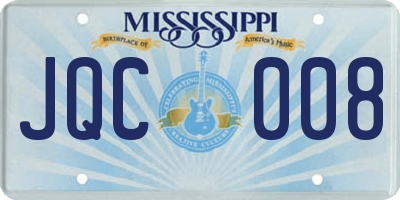 MS license plate JQC008
