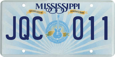 MS license plate JQC011