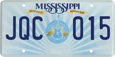 MS license plate JQC015