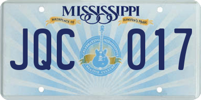 MS license plate JQC017