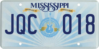 MS license plate JQC018