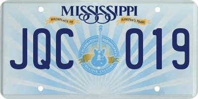 MS license plate JQC019