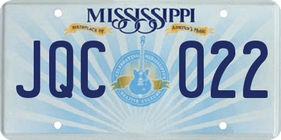 MS license plate JQC022