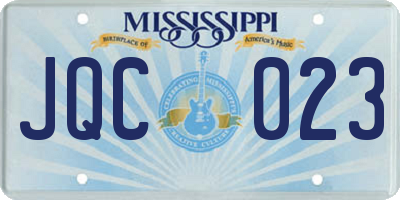 MS license plate JQC023
