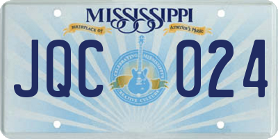 MS license plate JQC024