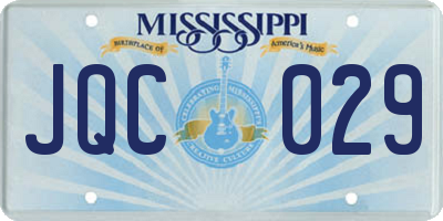 MS license plate JQC029