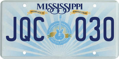 MS license plate JQC030