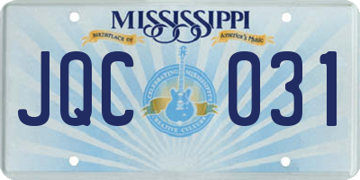 MS license plate JQC031