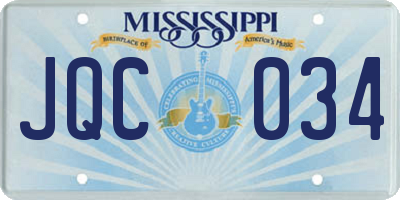 MS license plate JQC034