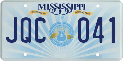 MS license plate JQC041