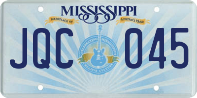 MS license plate JQC045