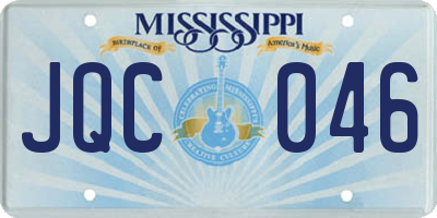 MS license plate JQC046