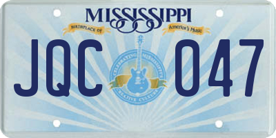 MS license plate JQC047