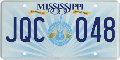 MS license plate JQC048