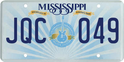 MS license plate JQC049