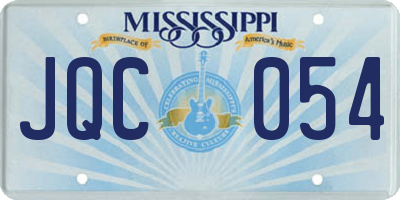 MS license plate JQC054