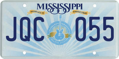 MS license plate JQC055
