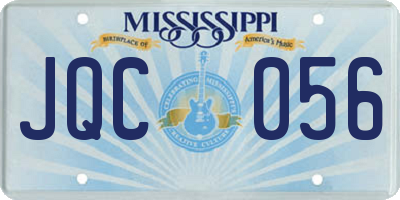 MS license plate JQC056