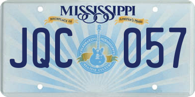 MS license plate JQC057