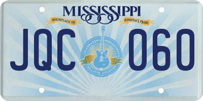 MS license plate JQC060