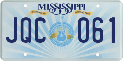 MS license plate JQC061