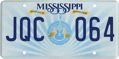 MS license plate JQC064