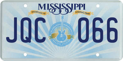 MS license plate JQC066
