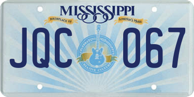 MS license plate JQC067