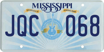 MS license plate JQC068