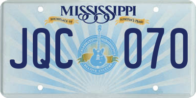 MS license plate JQC070