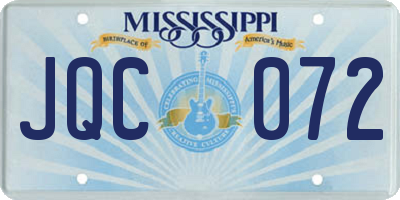 MS license plate JQC072