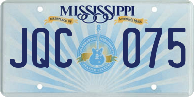 MS license plate JQC075