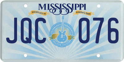 MS license plate JQC076
